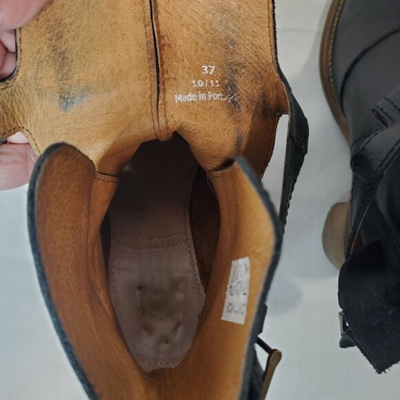 Hudson Black Leather Side Buckle Women's Boot Size 37( US 6) - Picture 13 of 16